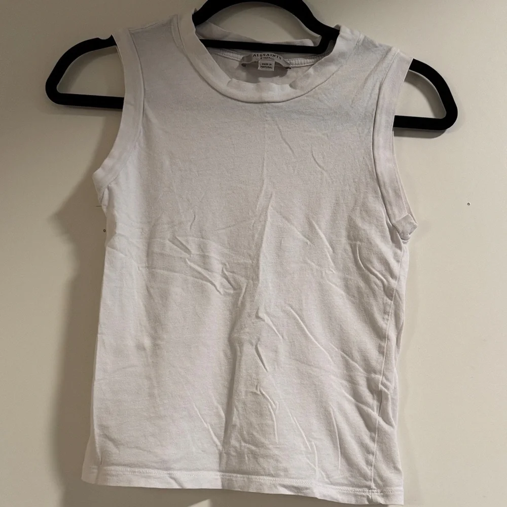 All Saints Classic White Muscle Tee - Picture 3 of 5